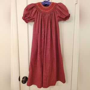 Smocked Christmas Dress Size 6